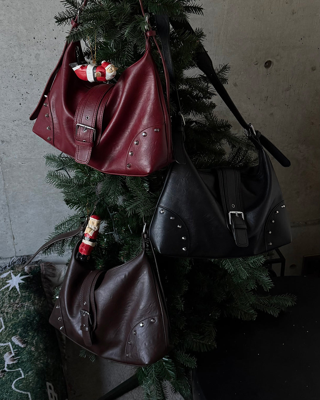 【即納】3wayフォールレザースタッズバッグ TO5068