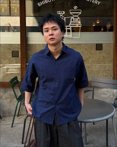 【即納】エンブロイダリーストライプショートシャツ TO5071