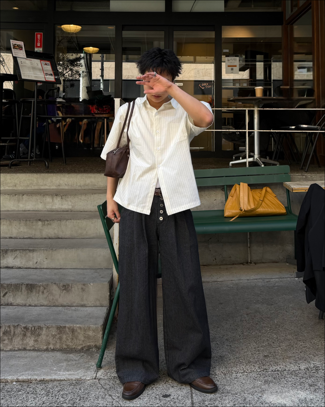 【即納】エンブロイダリーストライプショートシャツ TO5071