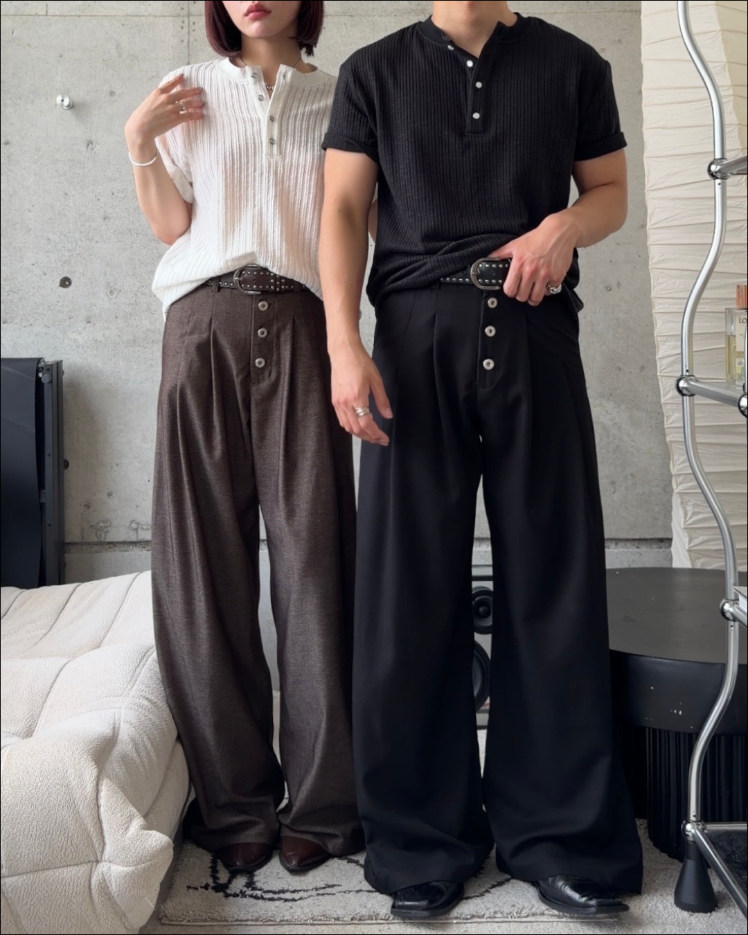 【即納】2タックシンチバッグベルトスラックス TO5074