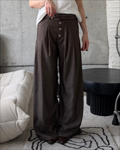 【即納】2タックシンチバッグベルトスラックス TO5074