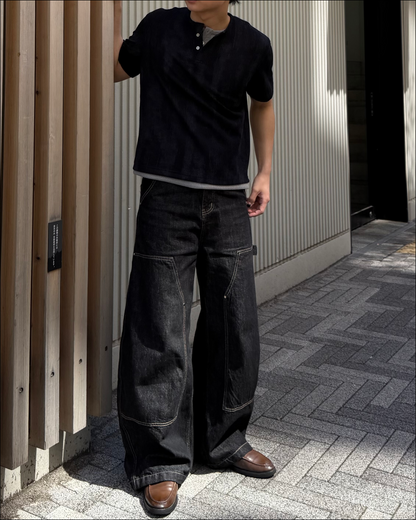 【即納】ステッチダブルニーペインターデニム TO5077