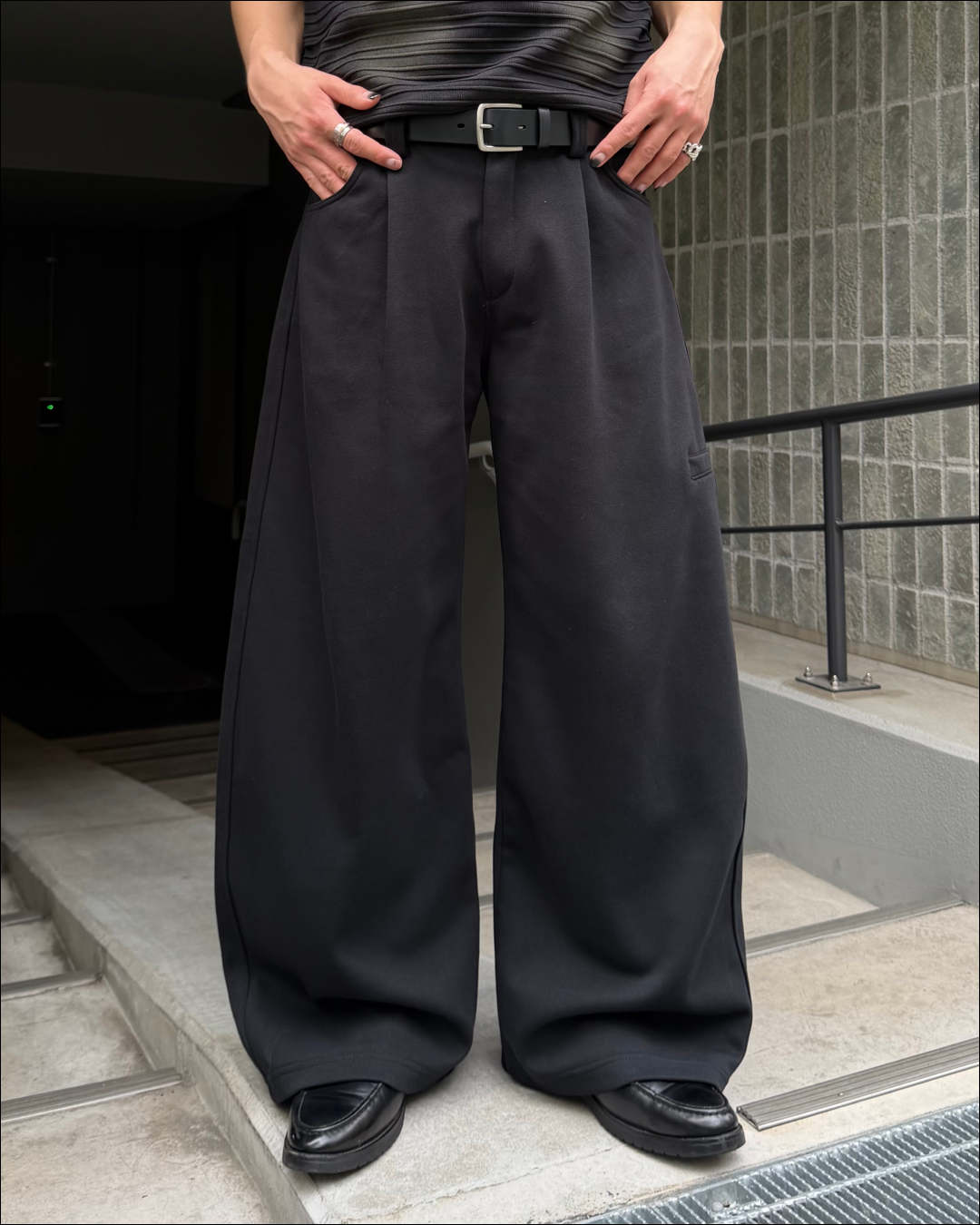 【即納】ベルトループスウェットカーブスラックス TO5078