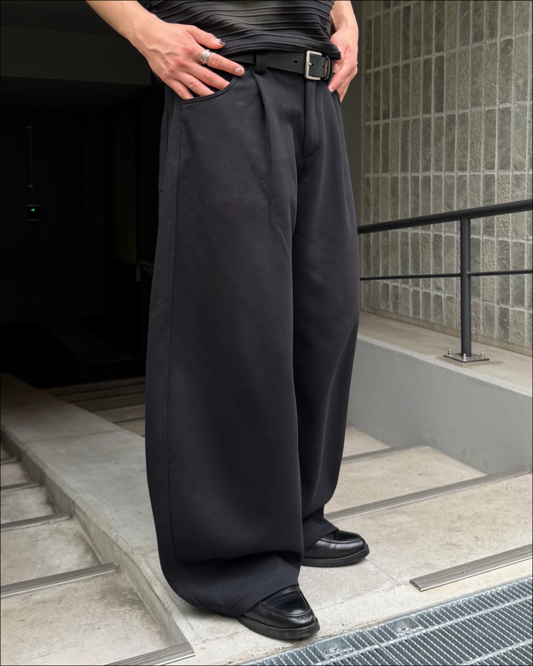 【即納】ベルトループスウェットカーブスラックス TO5078