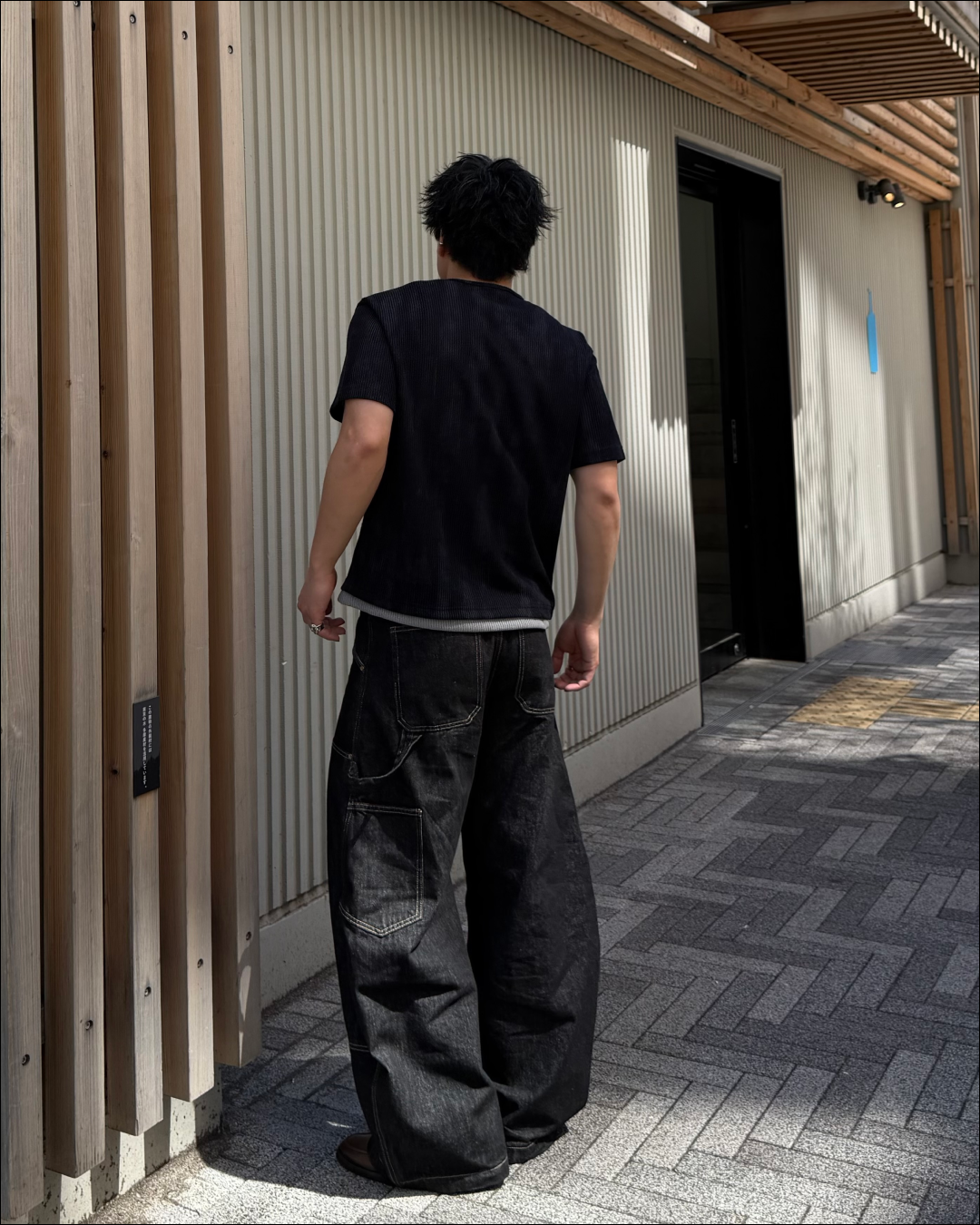 【即納】レイヤードワッフルヘンリーネックショートT TO5085