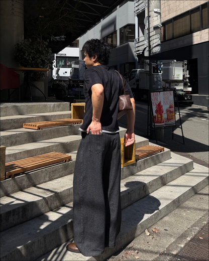 【即納】レイヤードワッフルヘンリーネックショートT TO5085