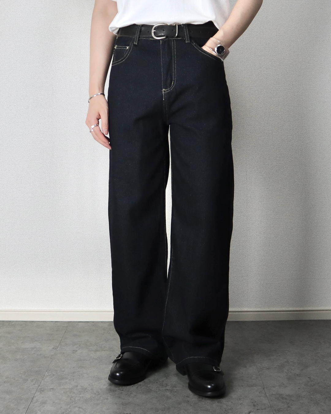 ハイストリートバイブワイドデニムパンツ TR0027
