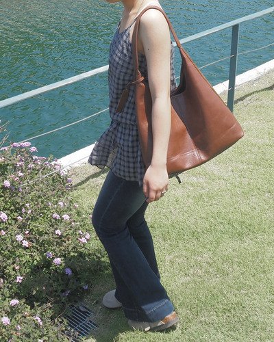 チェック柄ウェストギャザーチュニック TT0074