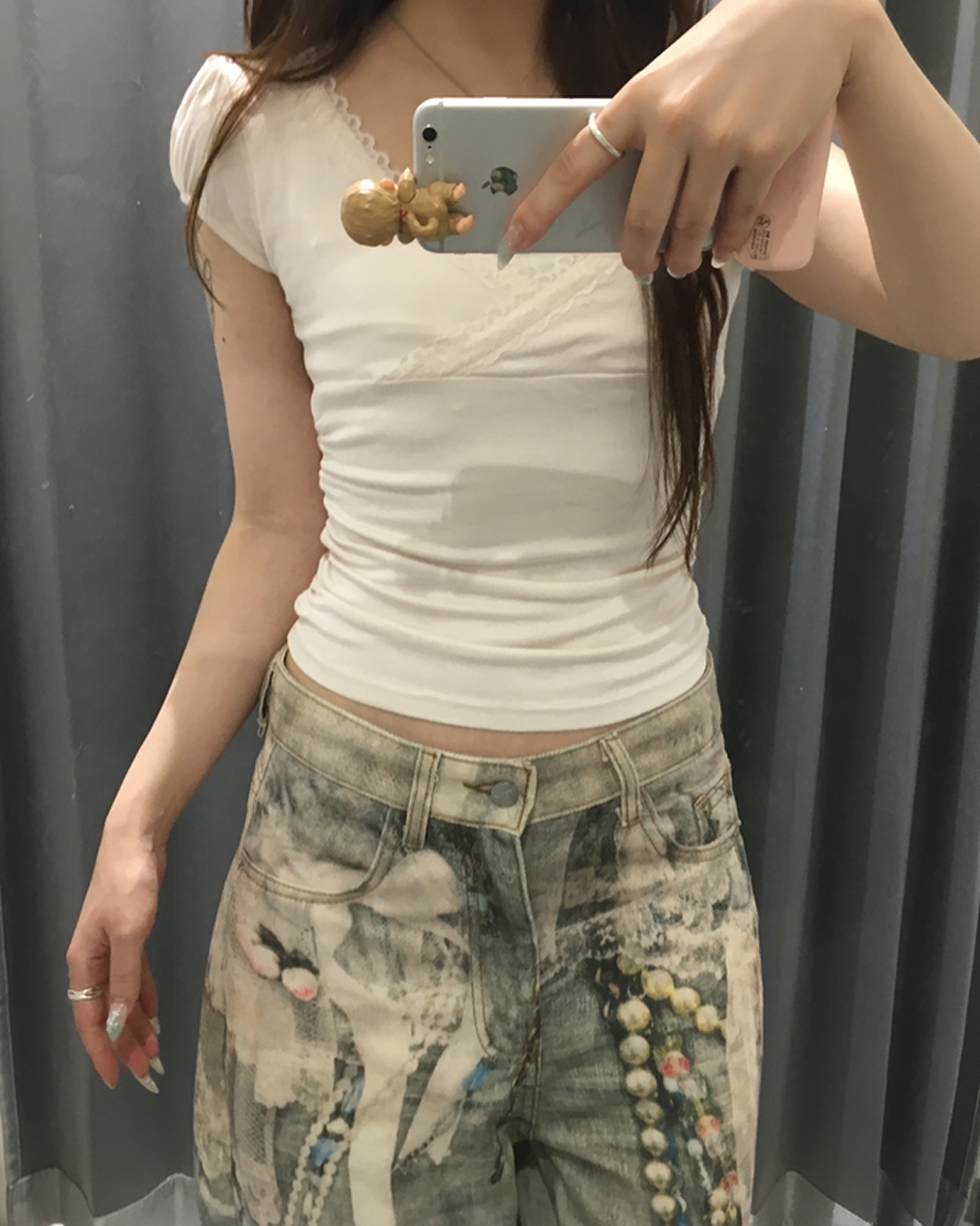 アートペイントワイドデニム TW0008
