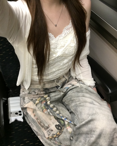 アートペイントワイドデニム TW0008