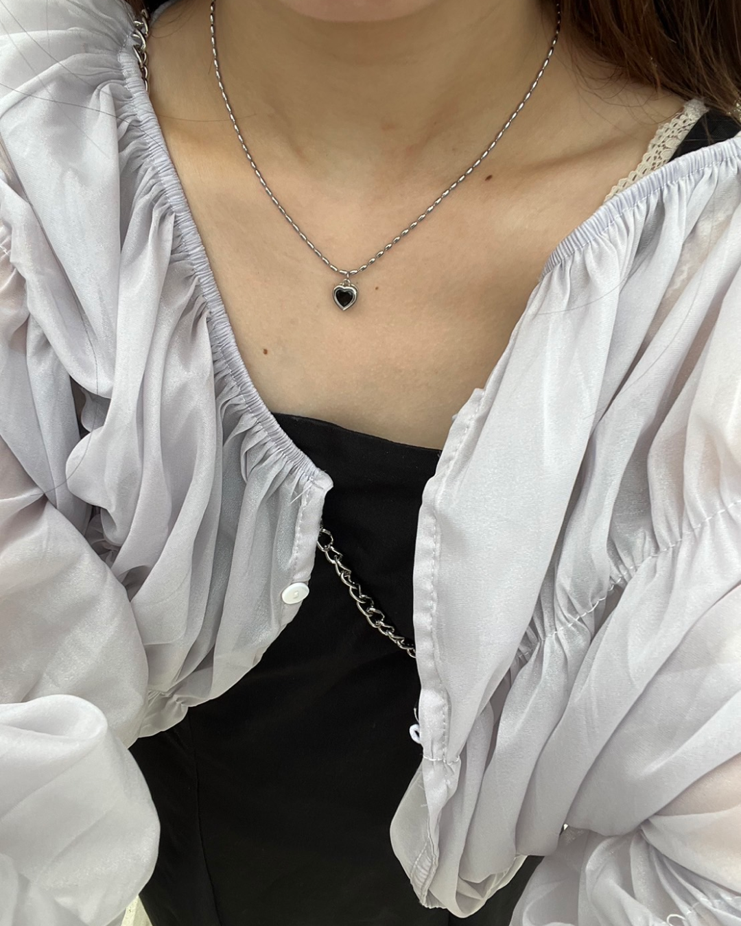 Chain heart necklace U0012