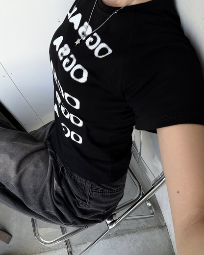 タイト英字プリントTシャツ UI0056