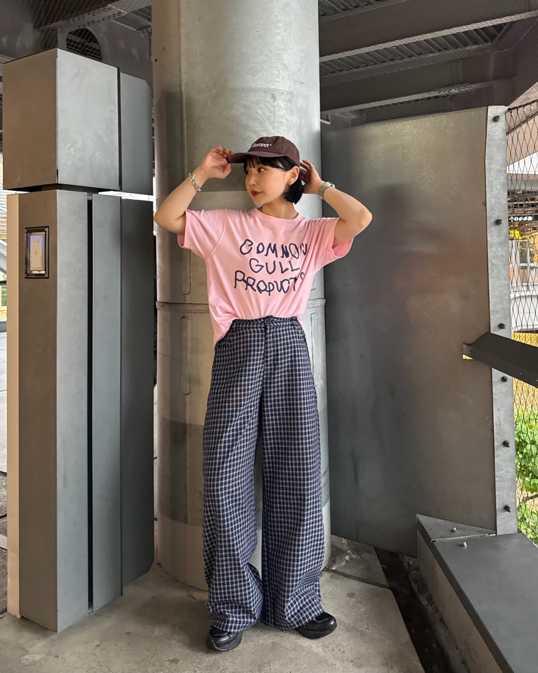 チェックワイドパンツ UK0013