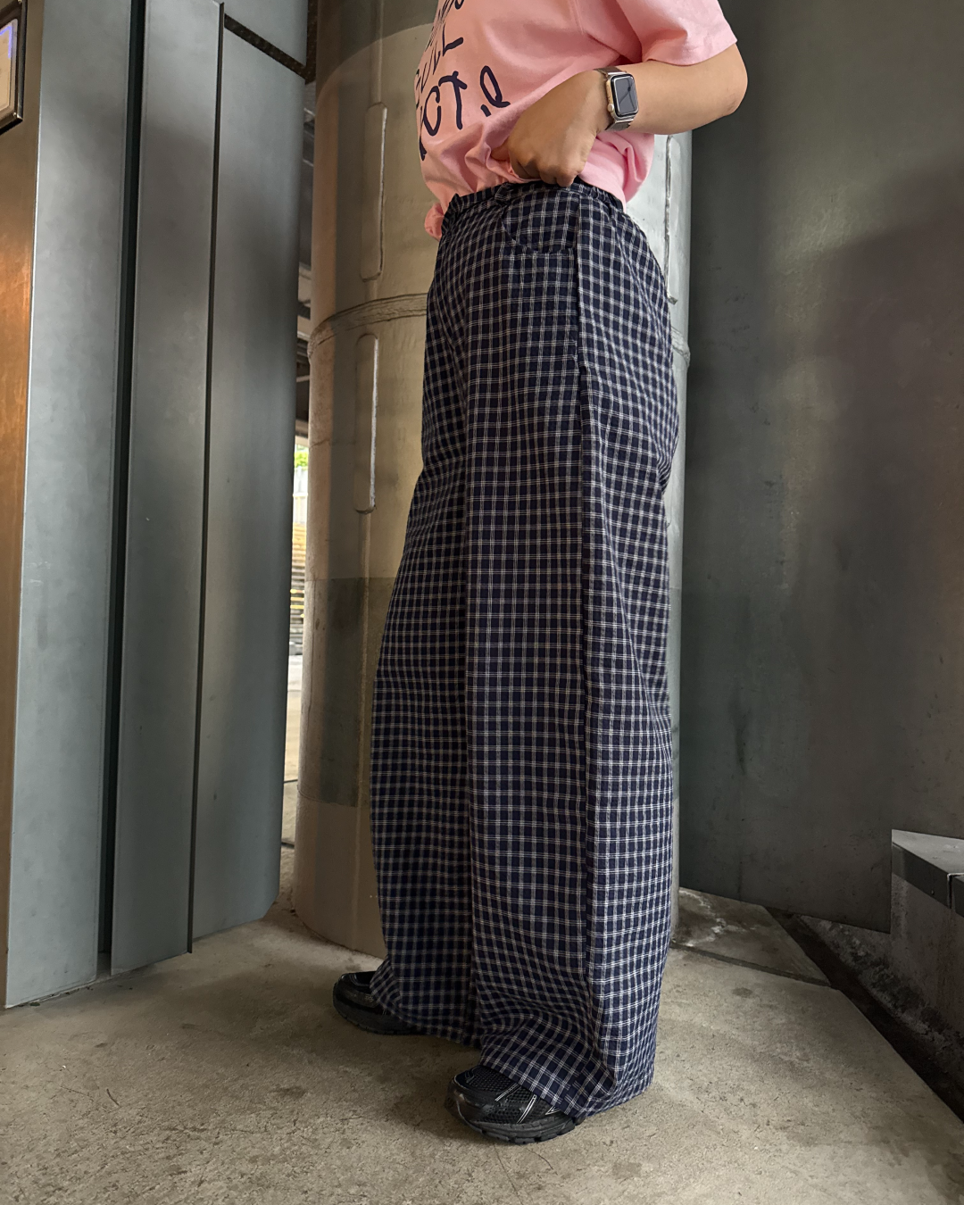 チェックワイドパンツ UK0013
