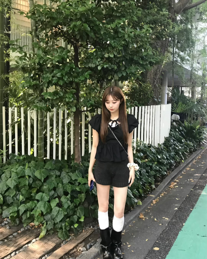 リブニットショートパンツ UN0030