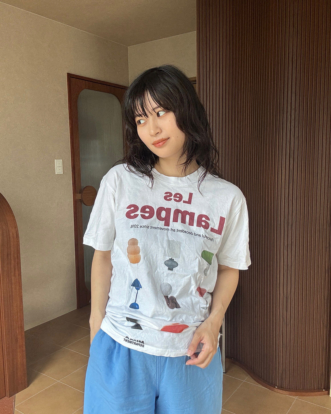ランプデザインプリントTシャツ UU0059