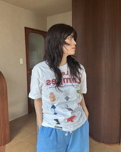 ランプデザインプリントTシャツ UU0059