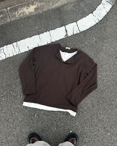 【即納】フェイク2ピースロングTシャツ WG0004