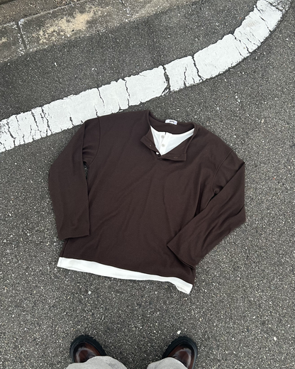 【即納】フェイク2ピースロングTシャツ WG0004