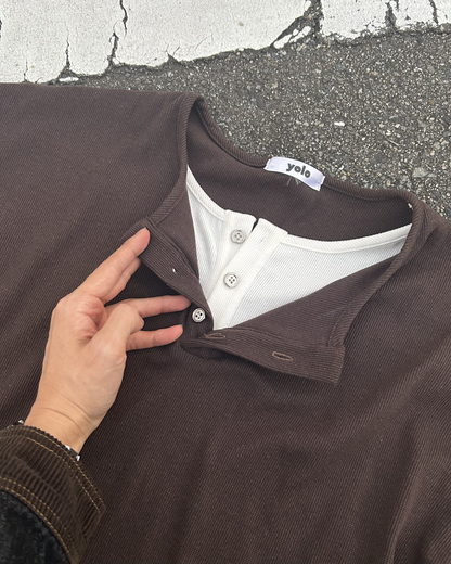 【即納】フェイク2ピースロングTシャツ WG0004