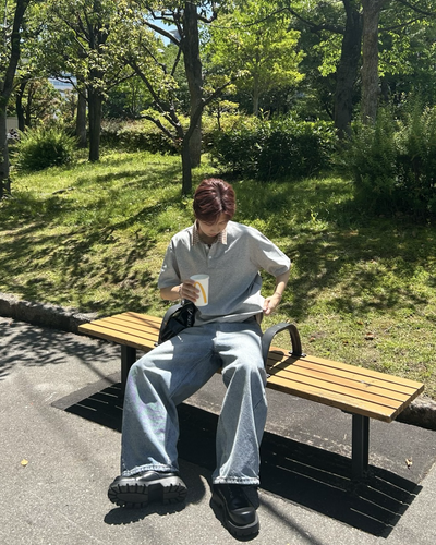 【即納】切り替えチェックカラーポロ WG0033
