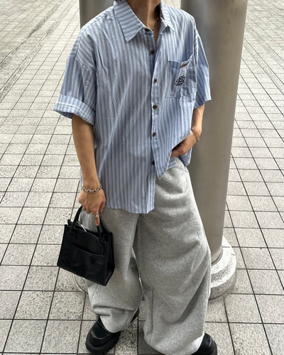 【即納】カラーストライプシャツ WG0071