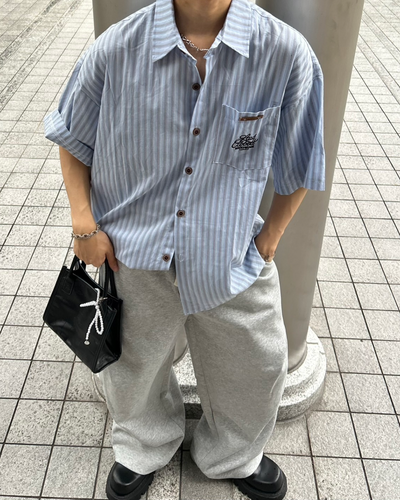 【即納】カラーストライプシャツ WG0071