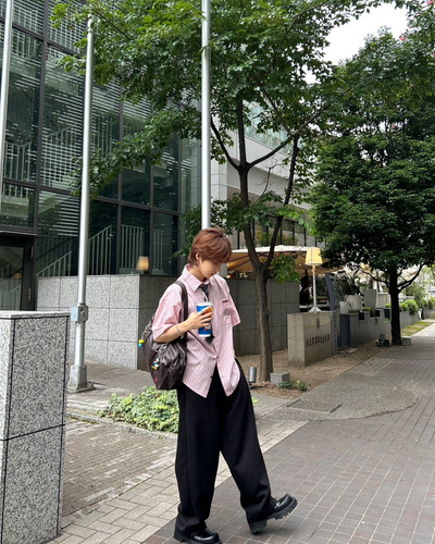 【即納】カラーストライプシャツ WG0071