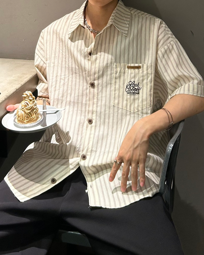 【即納】カラーストライプシャツ WG0071
