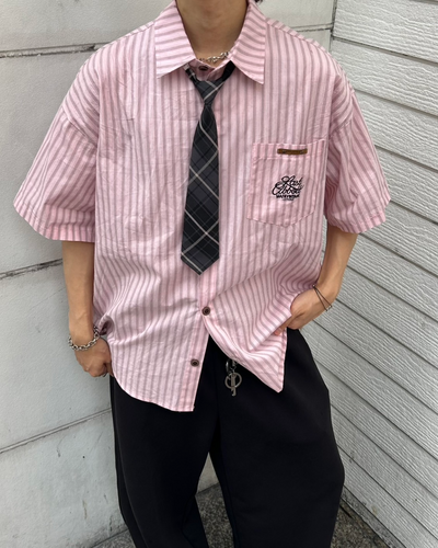 【即納】カラーストライプシャツ WG0071