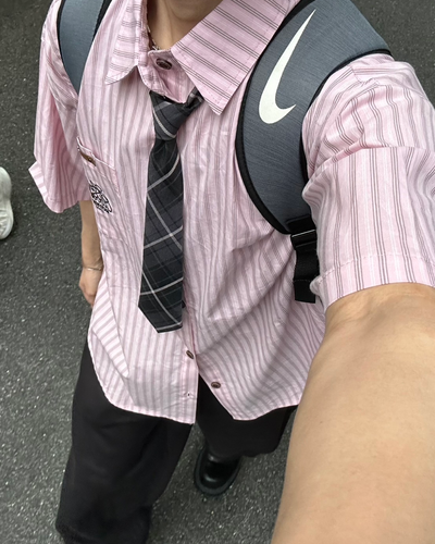 【即納】カラーストライプシャツ WG0071