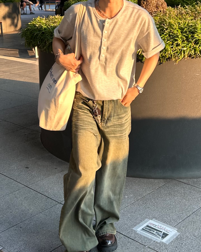 【即納】ヘンリーネックサーマルTシャツ WG0138