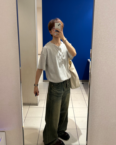 【即納】ヘンリーネックサーマルTシャツ WG0138