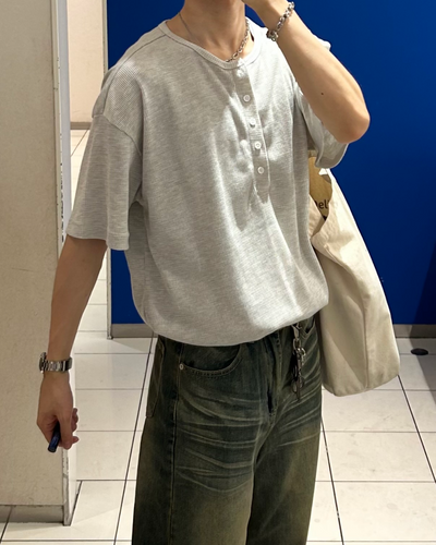 【即納】ヘンリーネックサーマルTシャツ WG0138