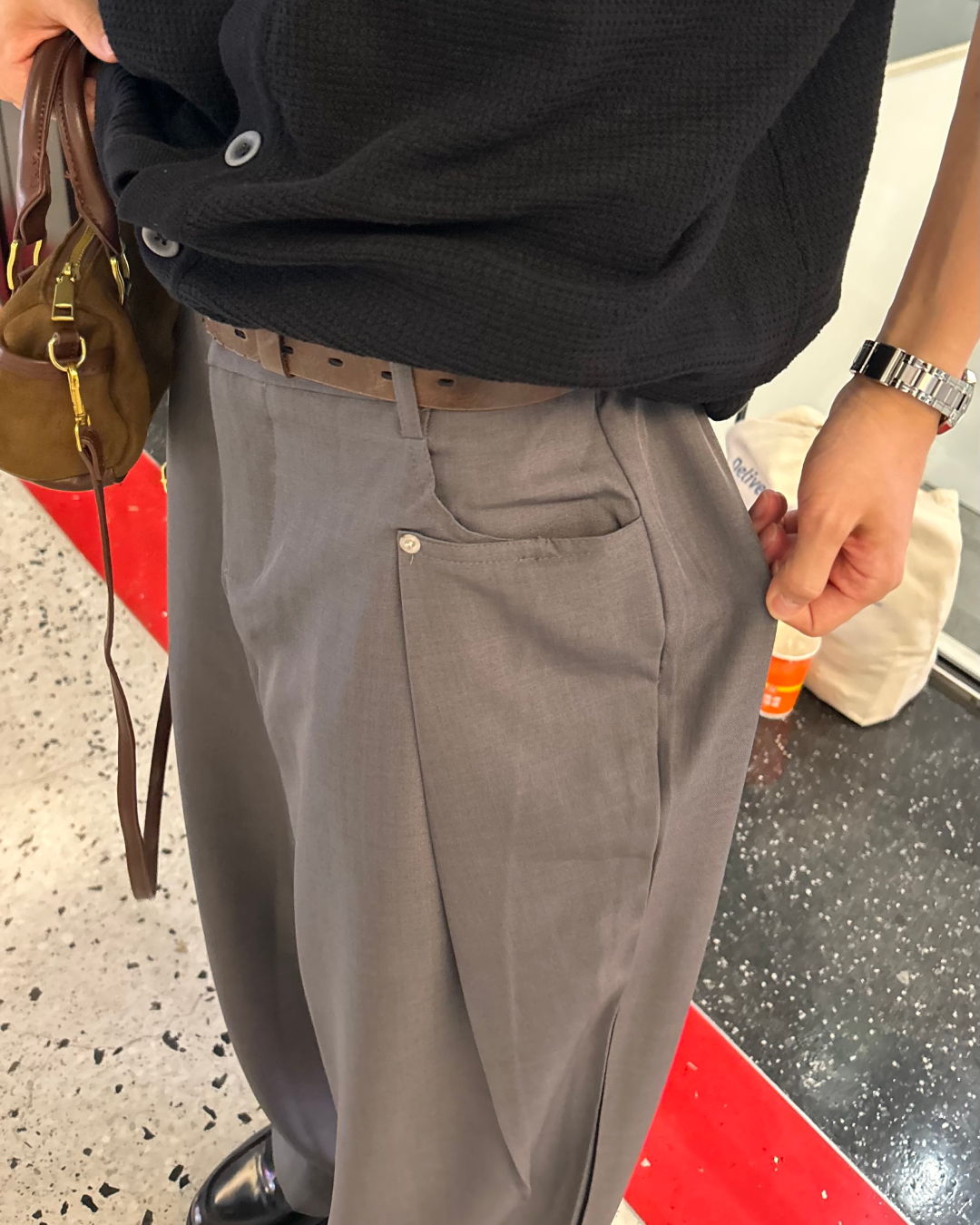 フロントタックストレートスラックス WG0143