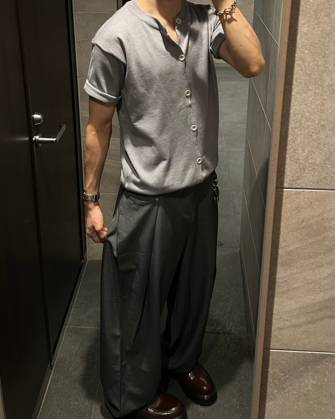 フロントタックストレートスラックス WG0143