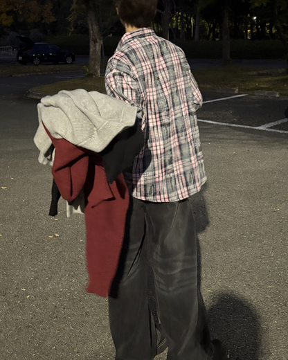 ピンクレトロチェックシャツ WG0165