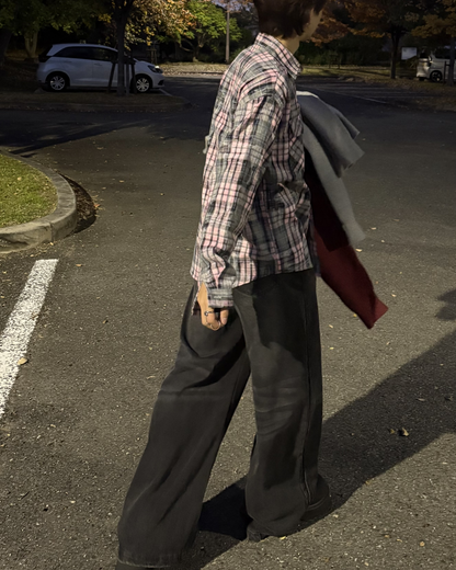 ピンクレトロチェックシャツ WG0165