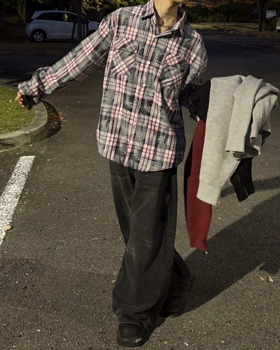 ピンクレトロチェックシャツ WG0165