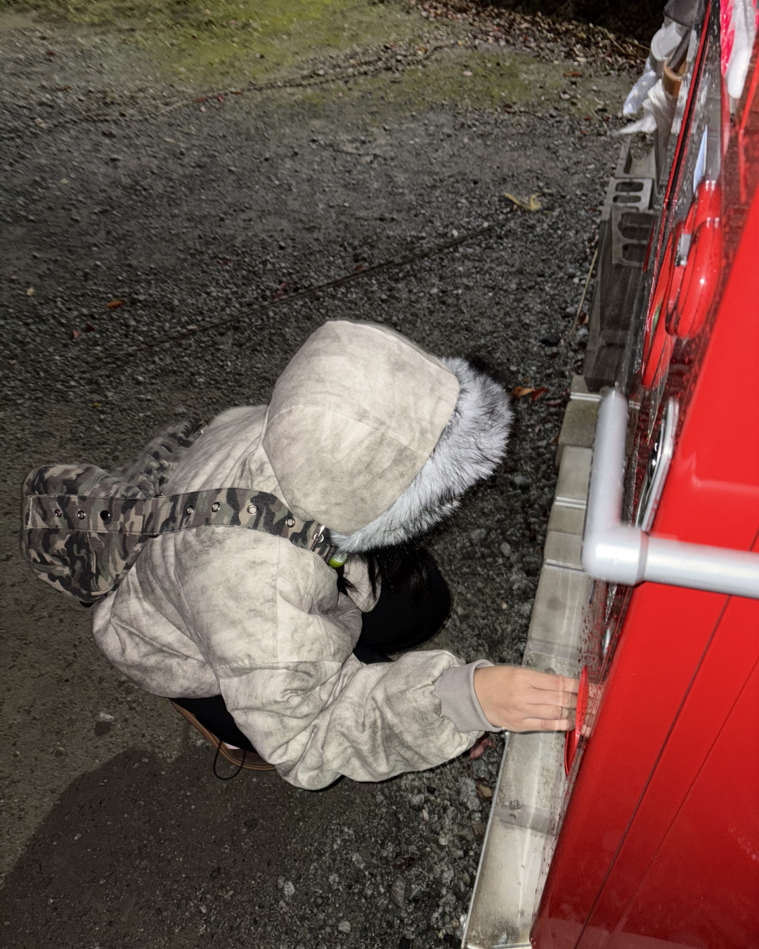 ウォッシュダメージファーフードジャケット WG0190