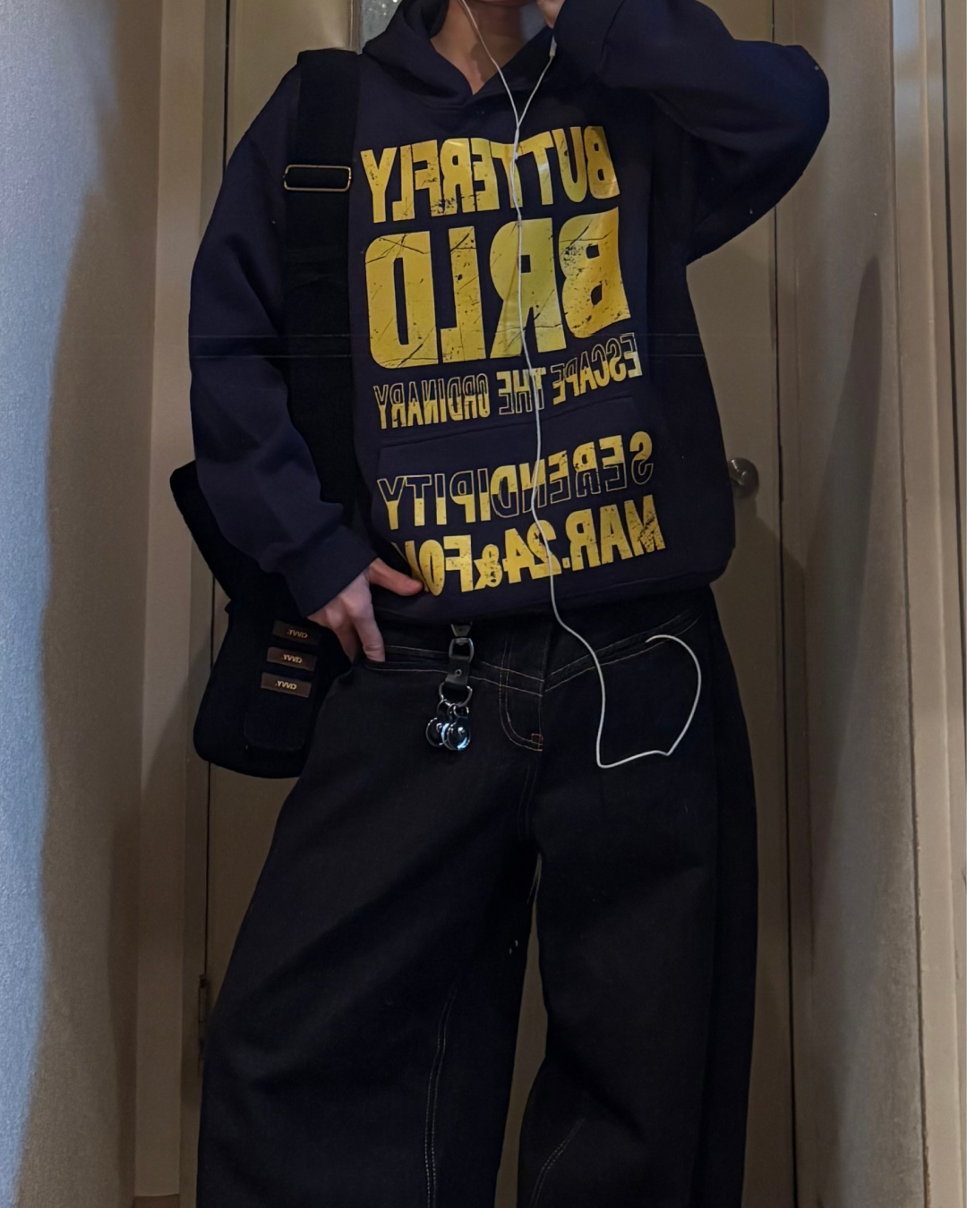 バイカラーレタープリントパーカー WG0193