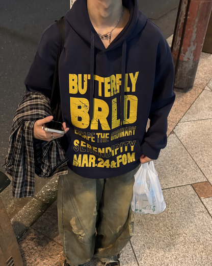 バイカラーレタープリントパーカー WG0193