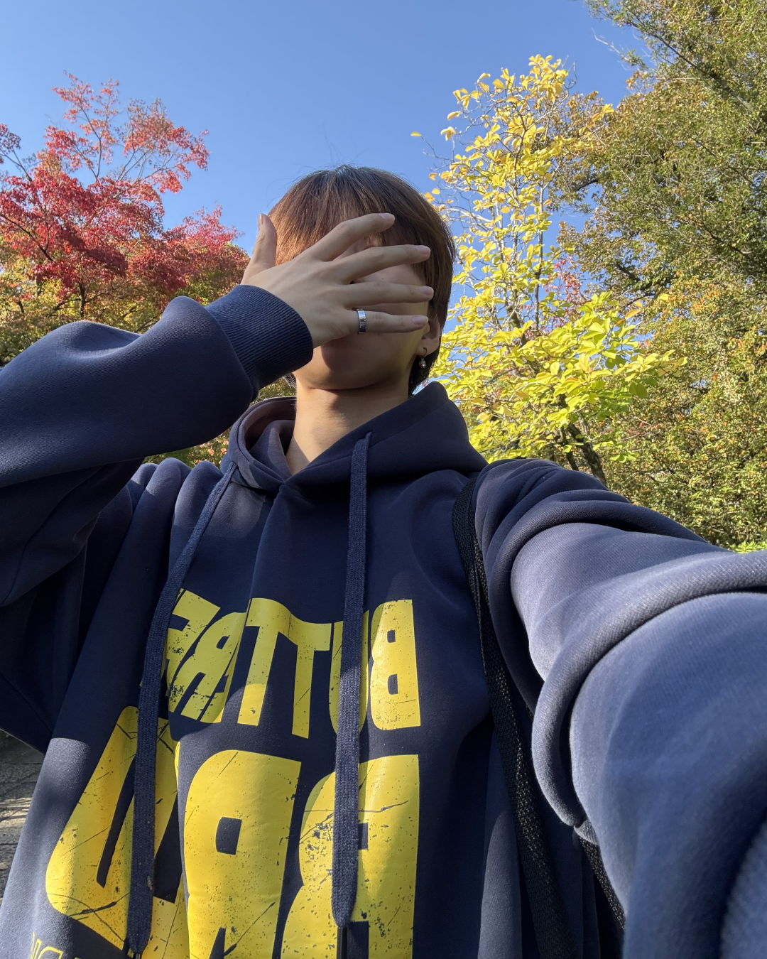 バイカラーレタープリントパーカー WG0193