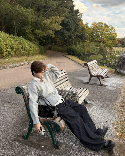 Vネックルーズニット WG0211