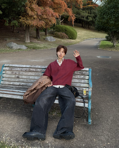 Vネックルーズニット WG0211