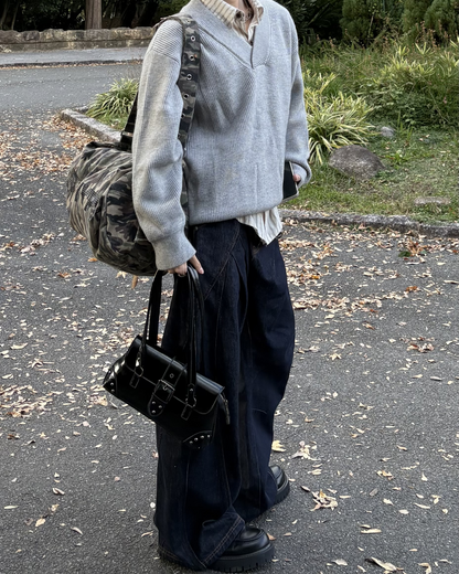 Vネックルーズニット WG0211