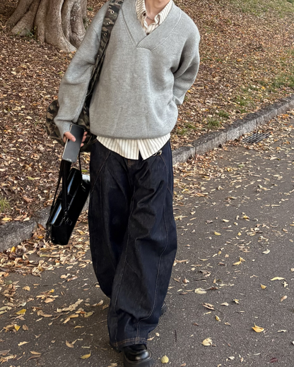 Vネックルーズニット WG0211