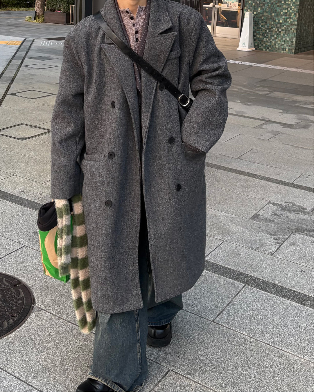 ダブルブレスト ロングチェスターコート WG0217