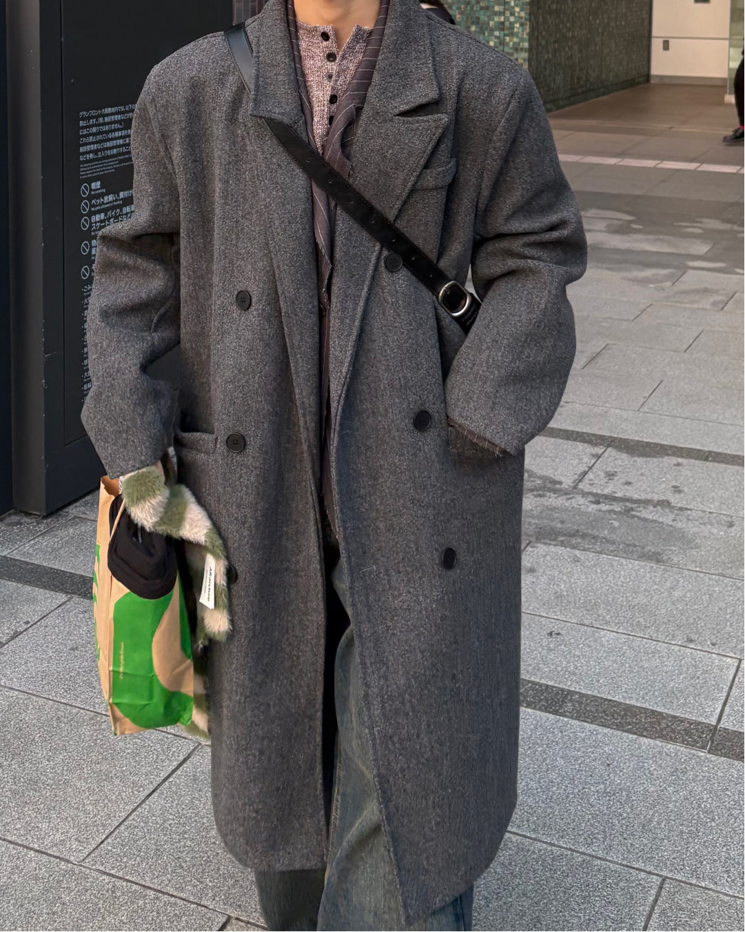 ダブルブレスト ロングチェスターコート WG0217