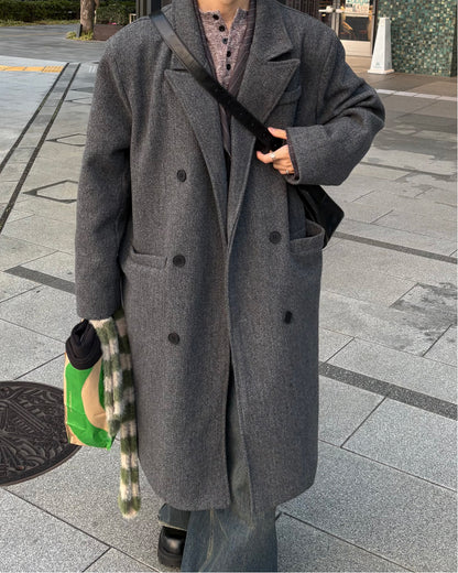 ダブルブレスト ロングチェスターコート WG0217